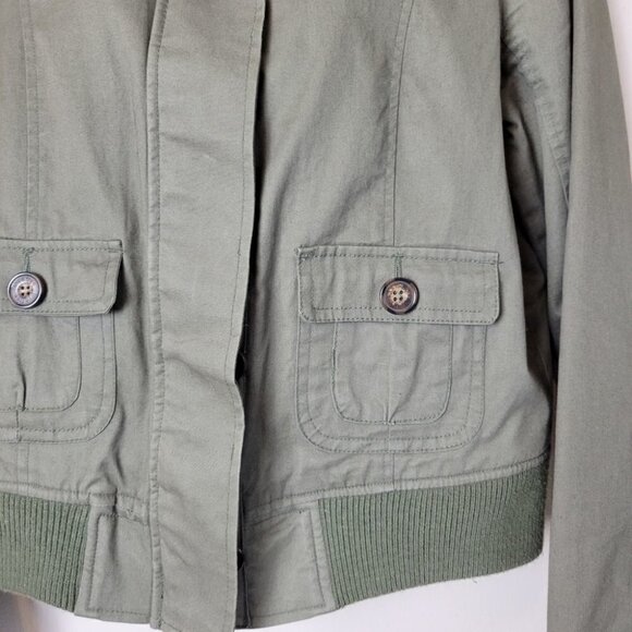 𝅺LOVE Tree Utility Style Hooded Jacket Army Green L - Picture 4 of 12